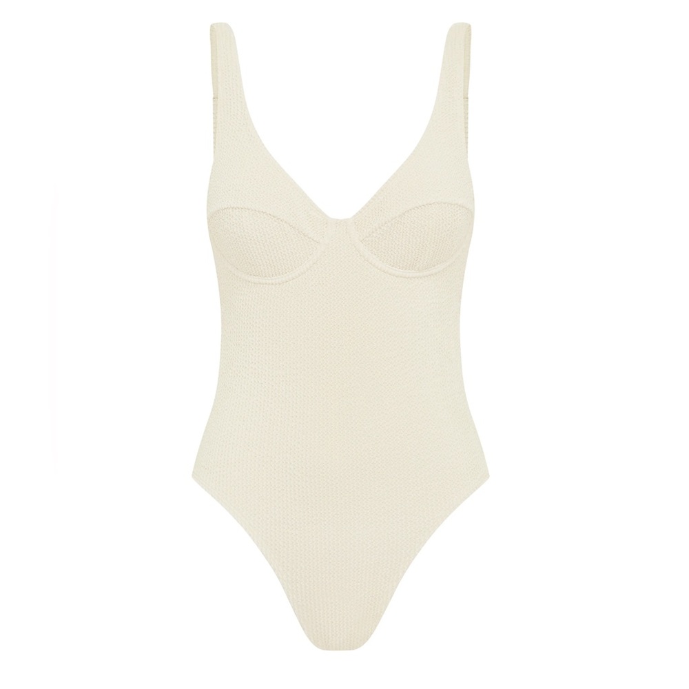 NWT! Somerfield Swim Cream Textured Swimsuit